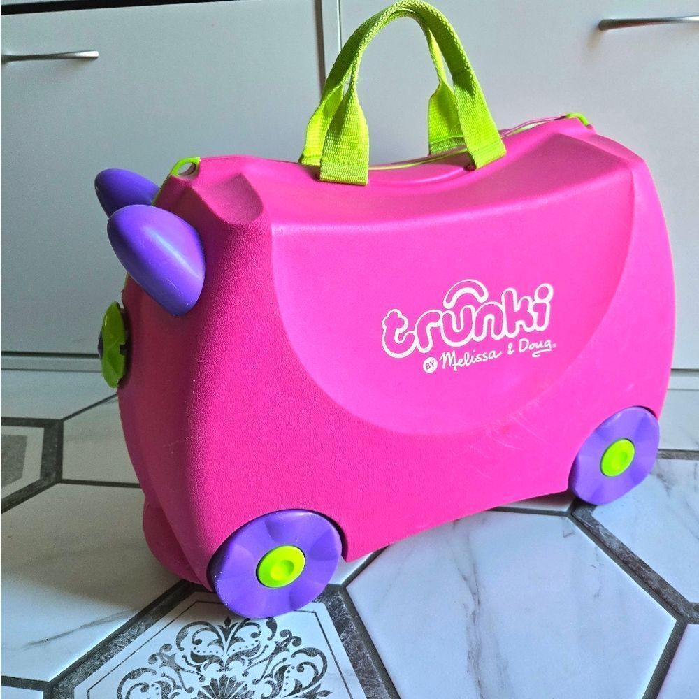 Melissa & Doug Pink and Purple Trunki Ride-On Suitcase